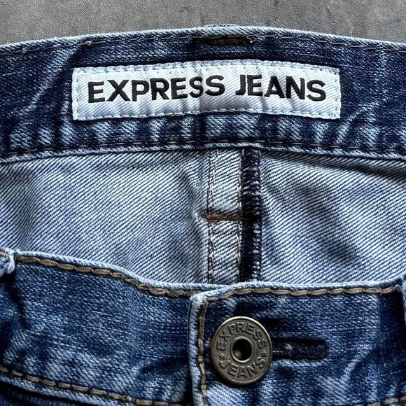 Vintage Y2K Express Jeans Embroidered Graphic Grunge Opium Denim Jeans - Picture 4 of 6